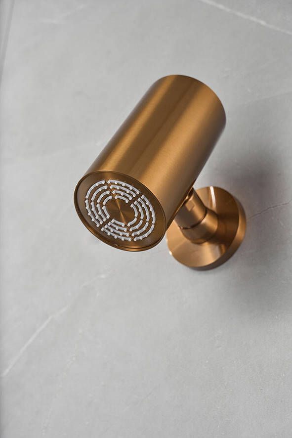 Wiesbaden Hoofddouche UniMatch | 8x15 cm | Rond | Geborsteld brons koper PVD