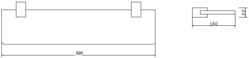 Wiesbaden Planchet Ida | Wandmontage | 52 cm | Messing | Vierkant | Zwart mat