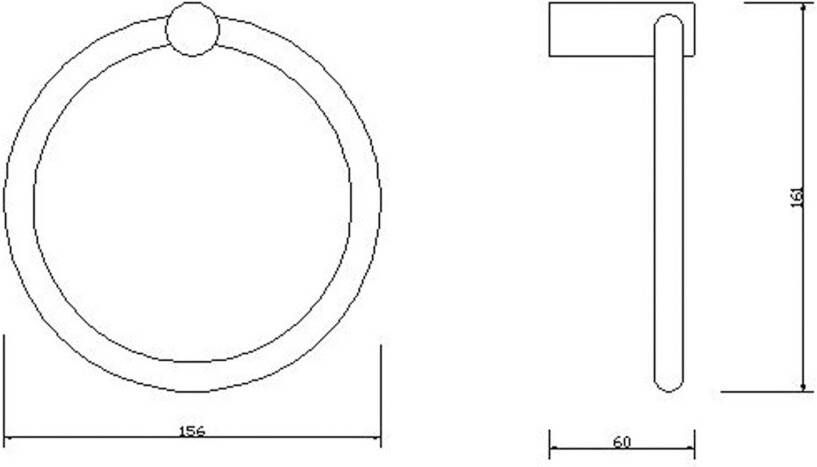 Wiesbaden Handdoek ring Ida | Wandmontage | 15.6 cm | Chroom