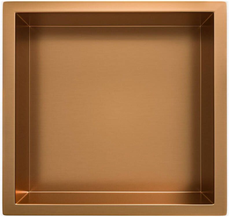 Wiesbaden Wandnis Demis | Inbouw | 30x30x10 cm | 1 vak | Geborsteld brons koper PVD