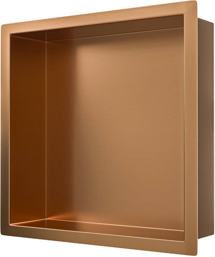 Wiesbaden Wandnis Demis | Inbouw | 30x30x10 cm | 1 vak | Geborsteld brons koper PVD