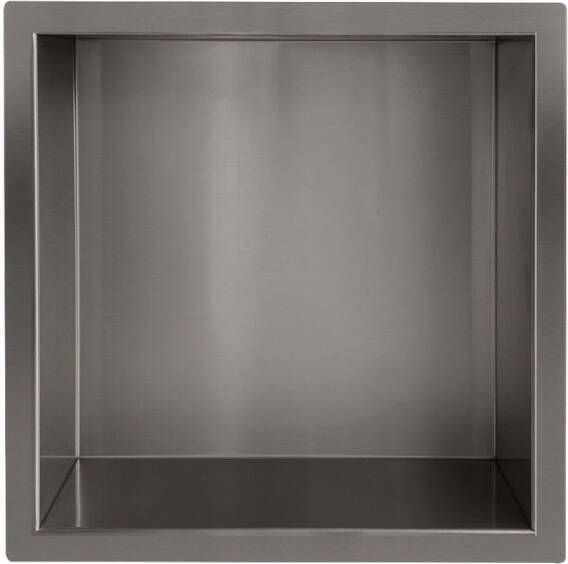 Wiesbaden Wandnis Demis | Inbouw | 30x30x10 cm | 1 vak | Gunmetal PVD