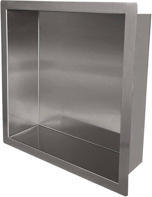 Wiesbaden Wandnis Demis | Inbouw | 30x30x10 cm | 1 vak | Gunmetal PVD