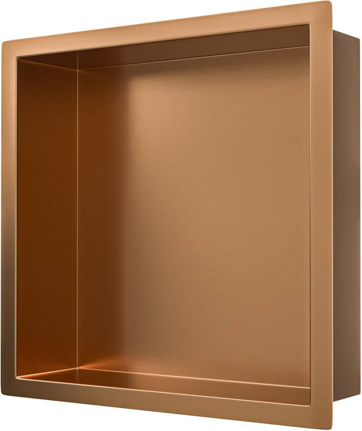 Wiesbaden Wandnis Demis | Inbouw | 30x30x7 cm | 1 vak | Geborsteld brons koper PVD
