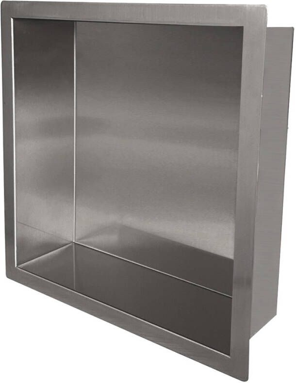 Wiesbaden Wandnis Demis | Inbouw | 30x30x7 cm | 1 vak | Gunmetal PVD