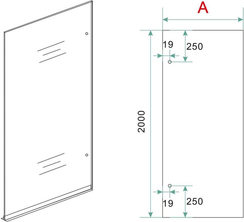 Wiesbaden Inloopdouche Less | 80x200 cm | Rechts | Spiegelrook- naar helderglas | Gunmetal beslag