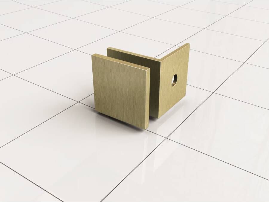 Wiesbaden Inloopdouche Less | 80x200x0.8 cm | Spiegelrook- naar helderglas | Geborsteld messing beslag