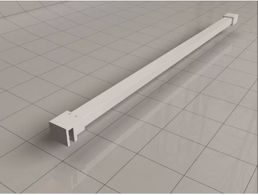 Wiesbaden Inloopdouche Less | 80x200x0.8 cm | Spiegelrook- naar helderglas | Mat wit beslag