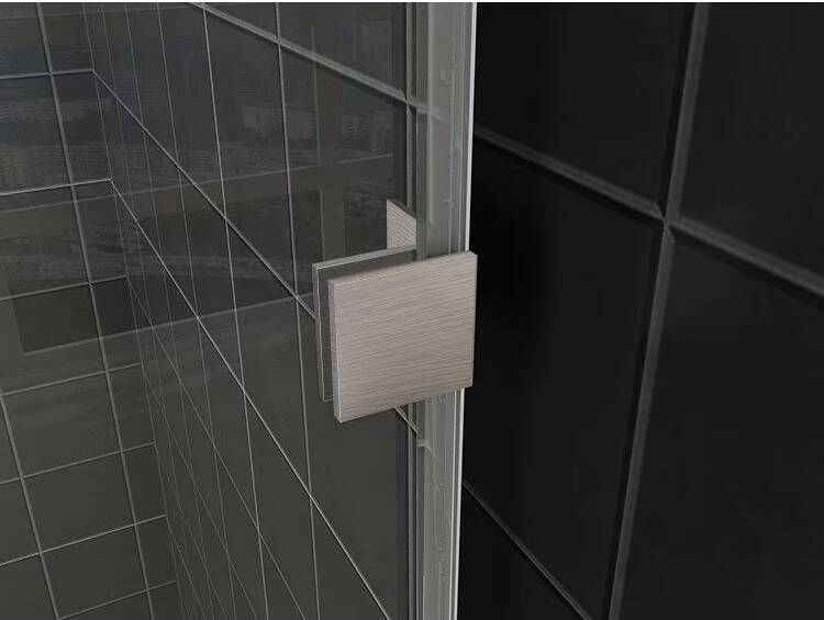 Wiesbaden Inloopdouche Less | 90x200x0.8 cm | Spiegelrook- naar helderglas | Geborsteld staal beslag