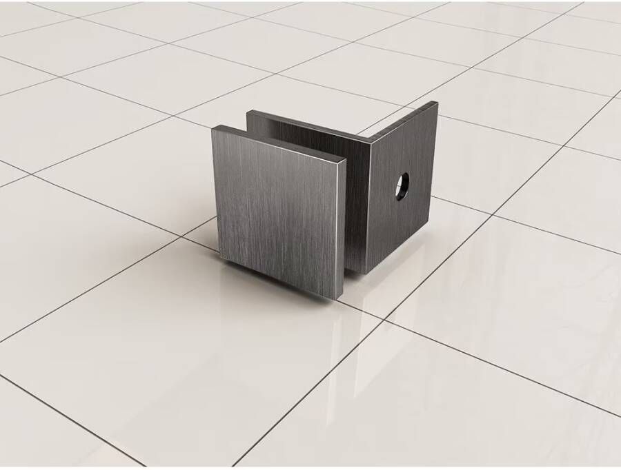 Wiesbaden Inloopdouche Less | 90x200x0.8 cm | Spiegelrook- naar helderglas | Gunmetal beslag