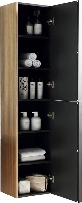 Wiesbaden Kolomkast Ribbella | Greeploos | 2 deuren | 160x36x30 cm | naturel eik