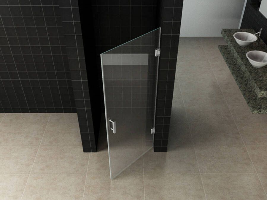 Wiesbaden Less draaideur profielloos helder glas 100x200 cm
