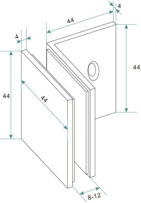 Wiesbaden Less glas koppelingen set voor inloopdouche geborsteld messing