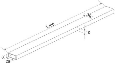 Wiesbaden losse vierkante stabilisatiestang 120 cm