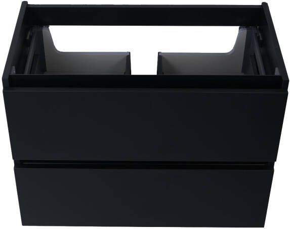 Wiesbaden Marmaris badmeubel met 2 laden 80x46 cm zwart mat