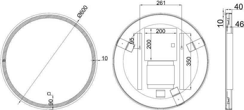 Wiesbaden Badkamerspiegel Maro | 60 cm | Rond | Directe LED verlichting | Touch button | Met verwarming