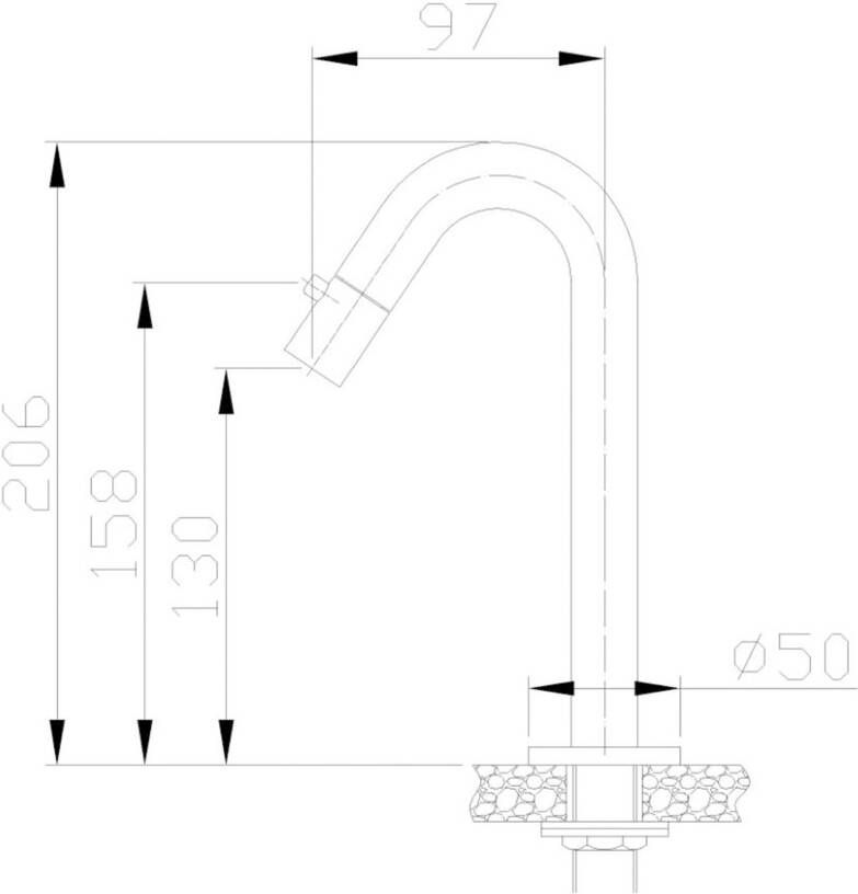 Wiesbaden Fonteinkraan Metro | Opbouw | Koudwater kraan | Standaard model | Rond | Chroom