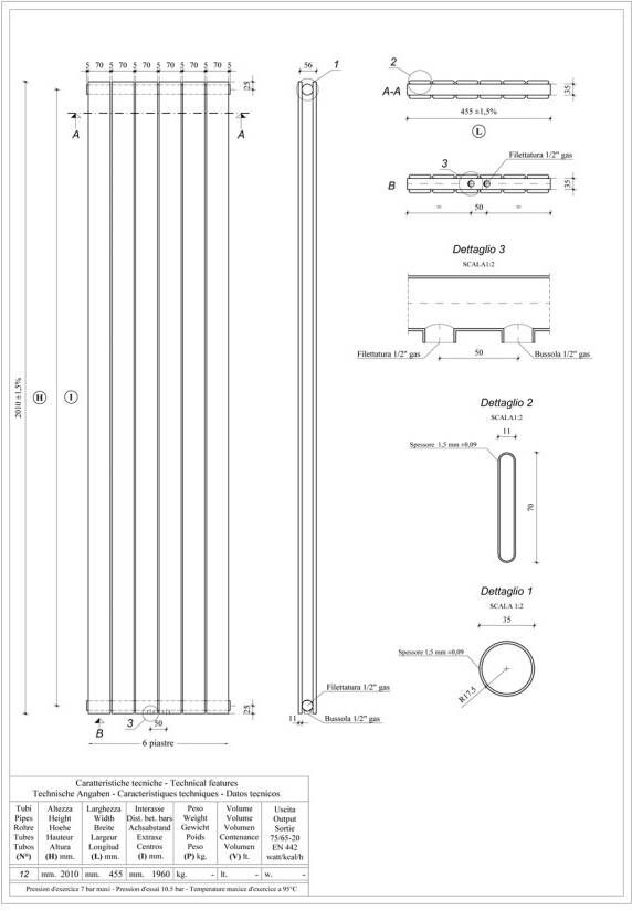 Wiesbaden Millennium design radiator dubbel 200x45 cm 1461 watt wit