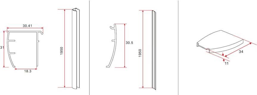 Wiesbaden Nisdeur Eco | 80x195x0.6 cm | Helder glas | Chroom beslag