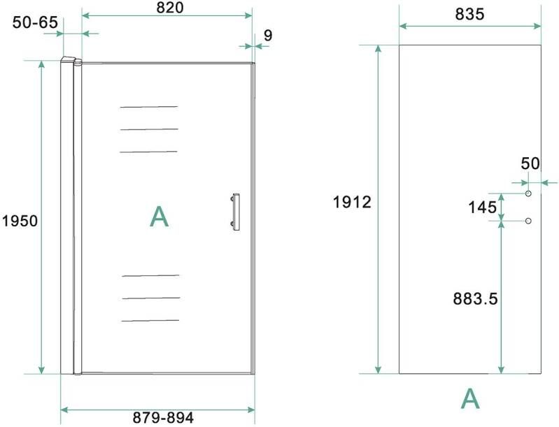 Wiesbaden Nisdeur Eco | 90x195x0.6 cm | Helder glas | Chroom beslag