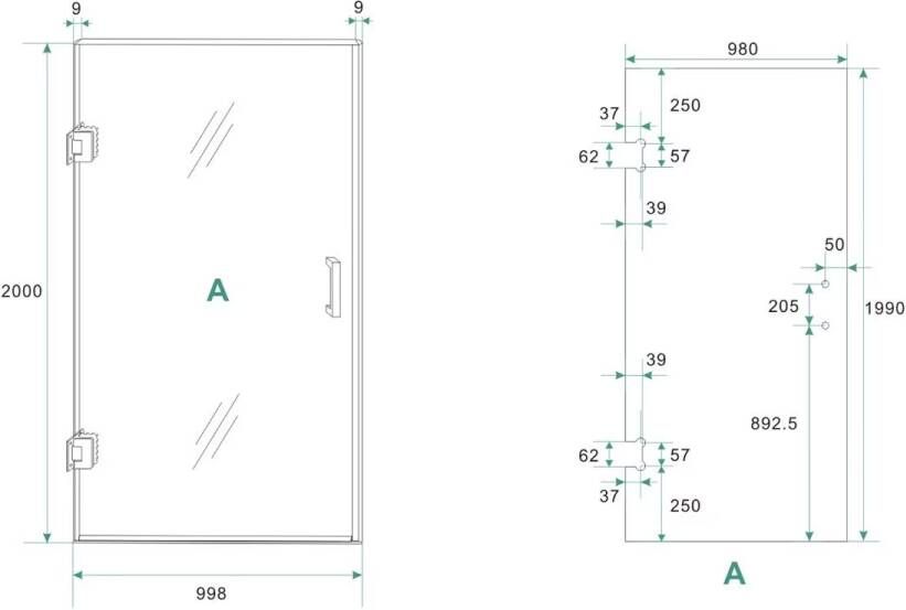 Wiesbaden Nisdeur Less | 100x200 cm | Nano-coating | Excl.Schanierset | Helder glas