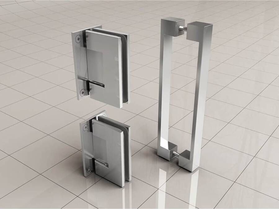 Wiesbaden Nisdeur Less | 70x200 cm | Nano-coating | Incl.Schanierset | Helder glas | Chroom beslag