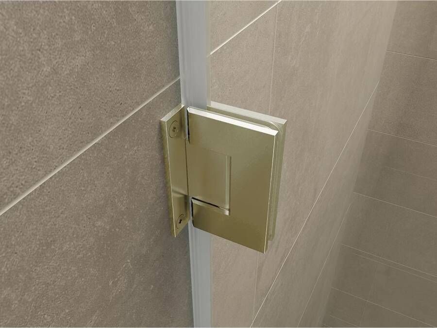 Wiesbaden Nisdeur Less | 70x200 cm | Nano-coating | Incl.Schanierset | Helder glas | Geborsteld messing beslag