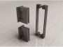 Wiesbaden Nisdeur Less | 70x200x0.8 cm | Rechts | spiegelrook- naar helder glas | Gunmetal beslag - Thumbnail 3