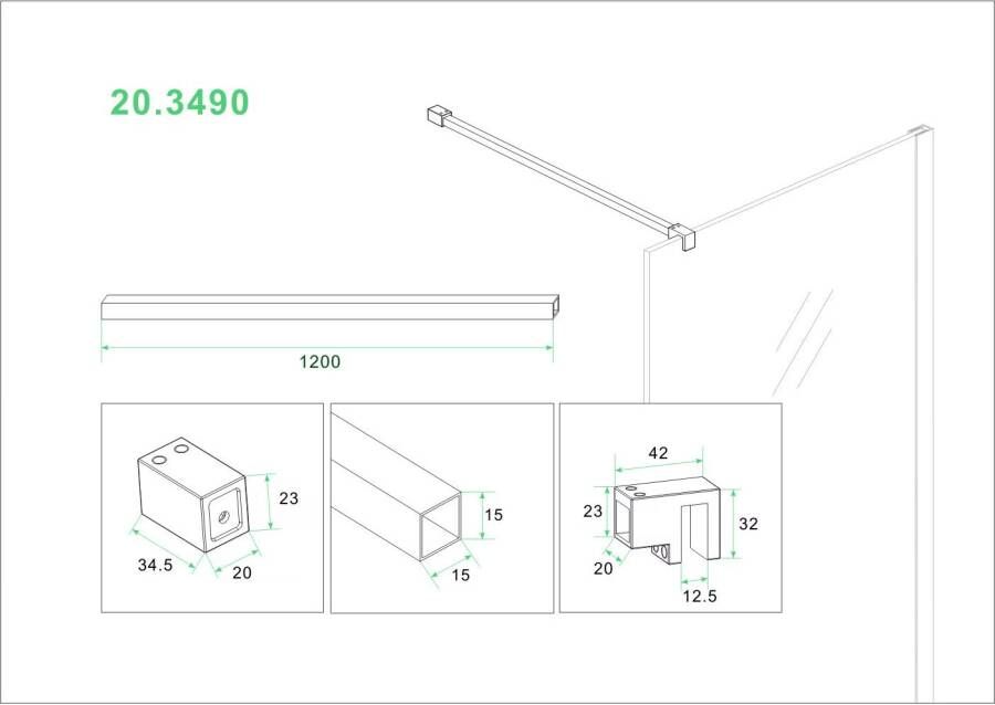 Wiesbaden Nisdeur Less | 70x200x0.8 cm | Rookglas | Chroom beslag