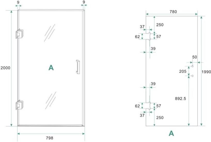 Wiesbaden Nisdeur Less | 80x200 cm | Nano-coating | Excl.Schanierset | Helder glas