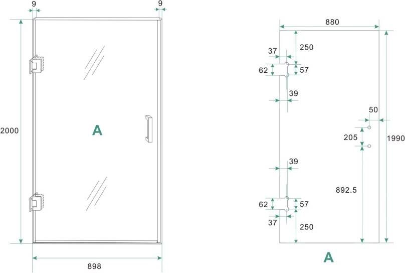 Wiesbaden Nisdeur Less | 90x200 cm | Nano-coating | Incl.Schanierset | Helder glas | Mat wit beslag