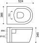 Wiesbaden Toiletpot Prio Rimless Wandcloset 52.2x36.6 cm Keramiek Wit Zonder Toiletzitting - Thumbnail 5