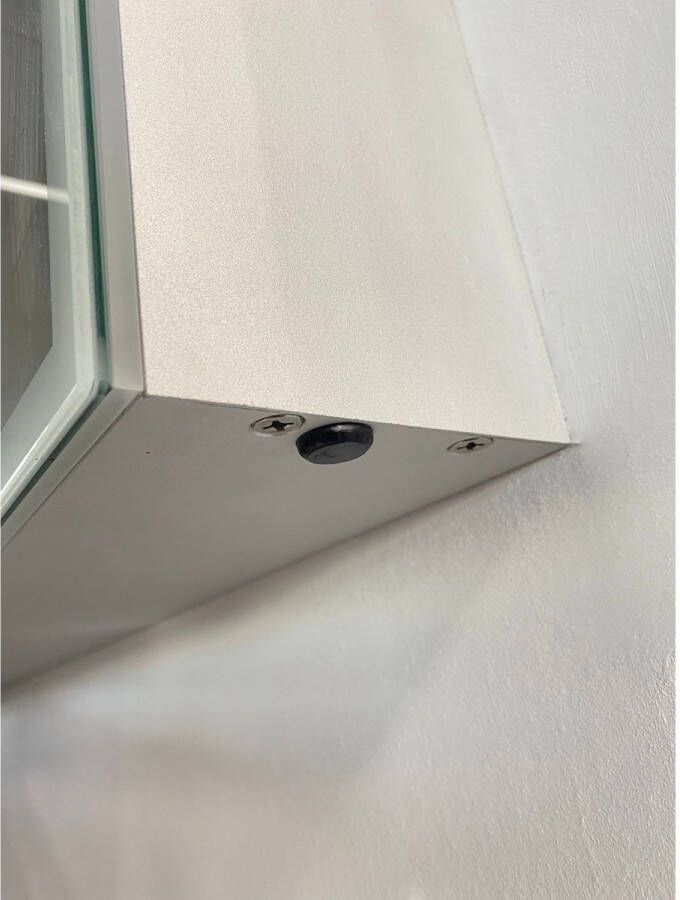 Wiesbaden Spiegelkast Quatro | 60x70 cm | 2 Deuren | Directe LED verlichting | Aluminium