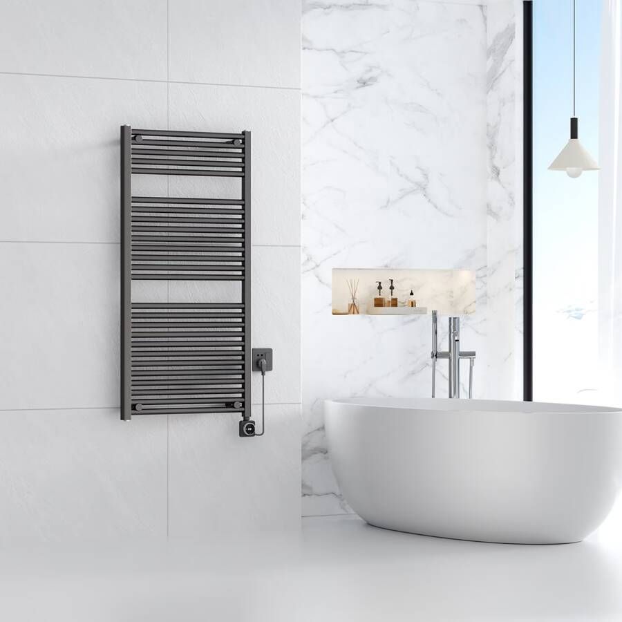 Wiesbaden Radiator Elara | 118.5x60 cm | Elektrisch | Smart Wifi | 700 Watt | Gunmetal