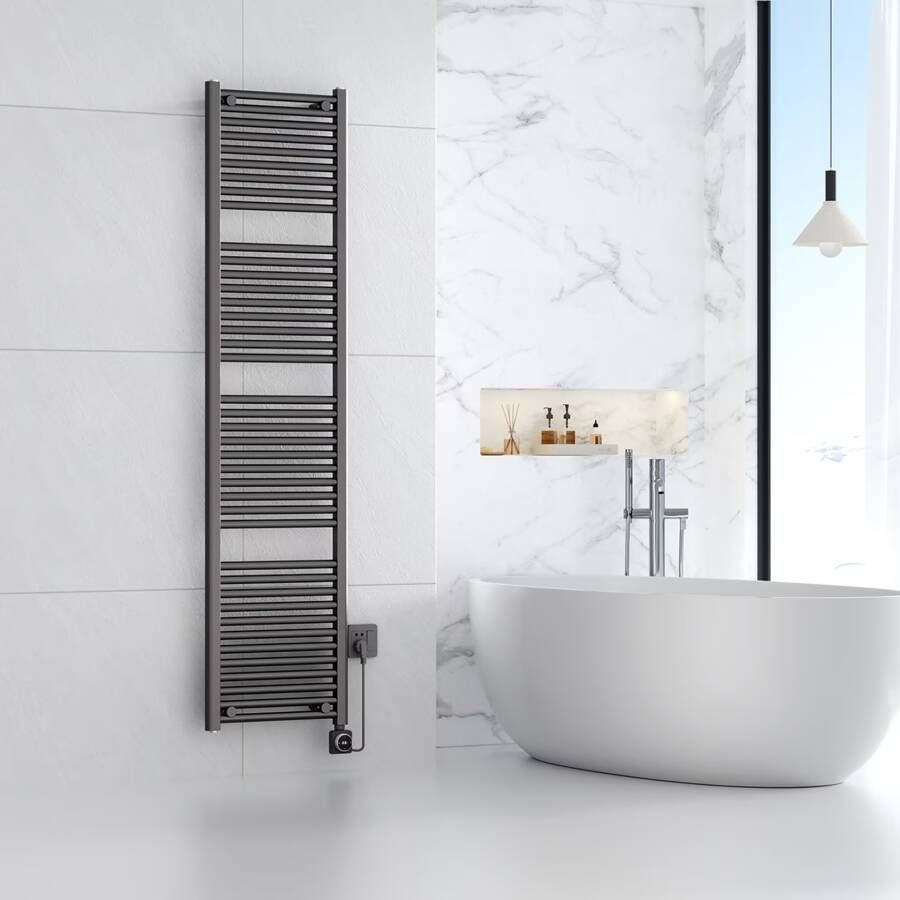 Wiesbaden Radiator Elara | 181.7x45 cm | Elektrisch | Smart Wifi | 1000 Watt | Gunmetal