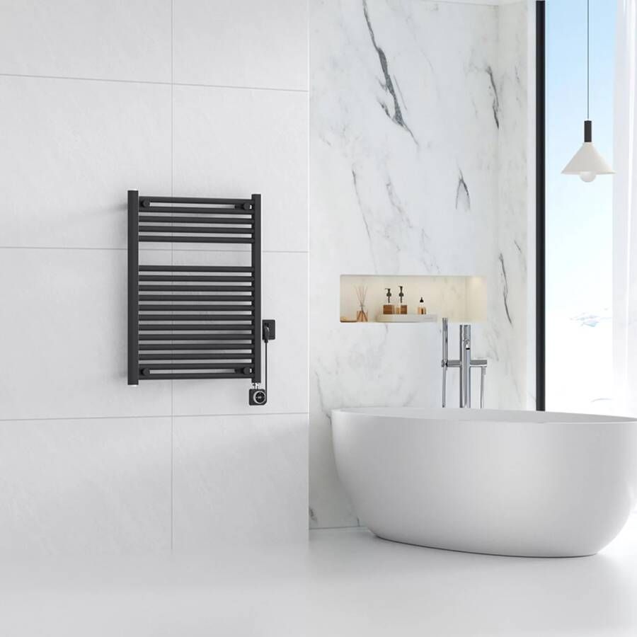 Wiesbaden Radiator Elara | 76.6x60 cm | Elektrisch | Smart Wifi | 400 Watt | Zwart mat