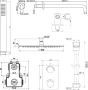 Wiesbaden Regendouche set Caral | Inbouw | 30 cm | Thermostaatkraan | Incl.Inbouwdeel | 2-weg | Rond | Geborsteld messing - Thumbnail 3