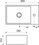 Wiesbaden Fontein Rhea XXS | 30x18x11 cm | Keramiek | Rechts montage | 1 kraangat | Rechthoek | Wit glans - Thumbnail 3