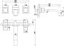 Wiesbaden Wastafelkraan Inbouw Rombo Afbouwdeel Mengkraan Vierkant Glans Chroom 2 Knops 20 cm Uitloop - Thumbnail 3