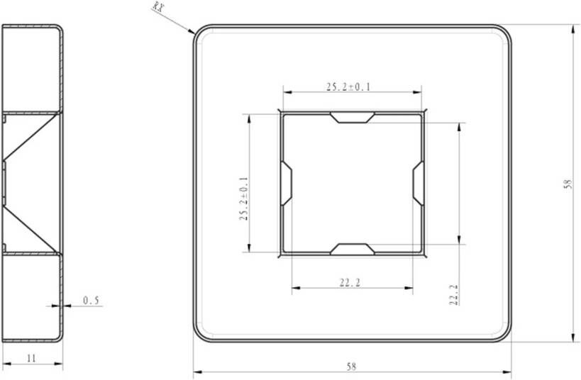 Wiesbaden Douchearm Rombo | 15 cm | Plafond montage | Messing | Vierkant | Chroom