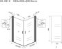Wiesbaden Salone cabine met 2 draaideuren 900x900x2000x8 mm nano helder glas mat zwart - Thumbnail 3