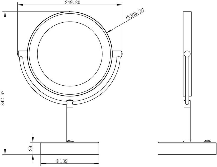 Wiesbaden Scheerspiegel Home | 20 cm | Rond | Directe LED verlichting | Drukschakelaar