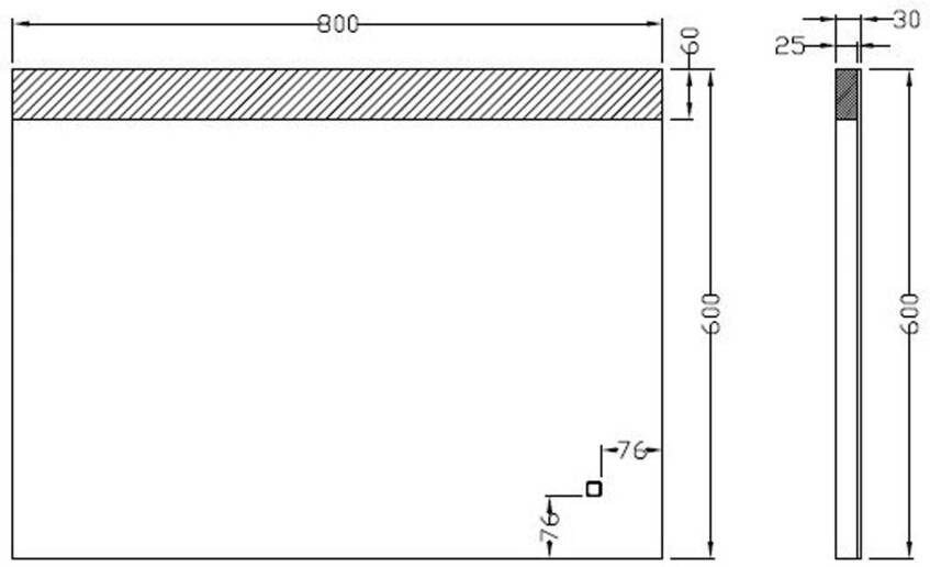 Wiesbaden Badkamerspiegel Single | 80x60 cm | Rechthoekig | Directe en indirecte LED verlichting | Touch button | Met verwarming