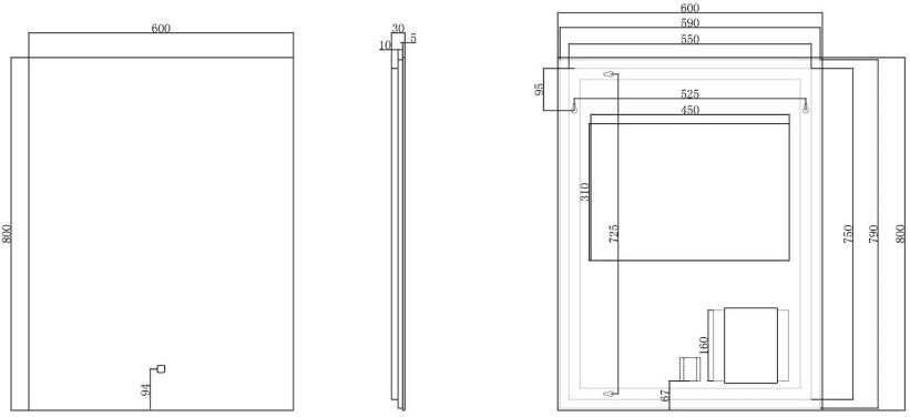 Wiesbaden Badkamerspiegel Soul | 60x80 cm | Rechthoekig | Indirecte LED verlichting | Touch button | Met verwarming