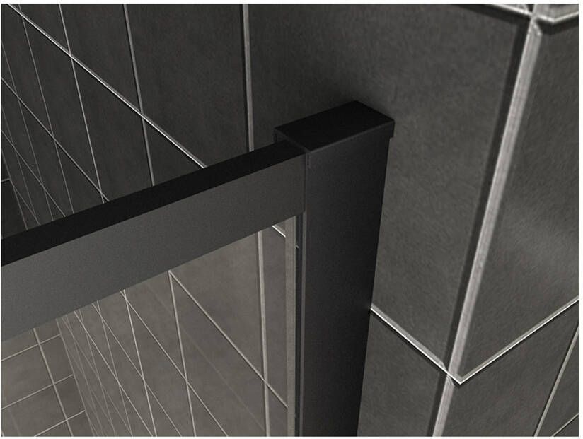 Wiesbaden Square inloopdouche 100x200 cm nano coating zwart mat