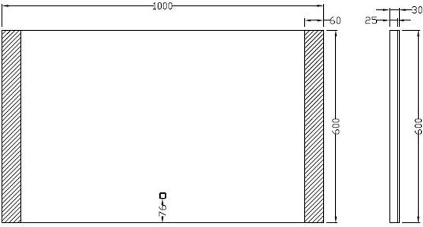 Wiesbaden Badkamerspiegel Sunny | 100x60 cm | Rechthoekig | Directe en indirecte LED verlichting | Touch button | Met verwarming