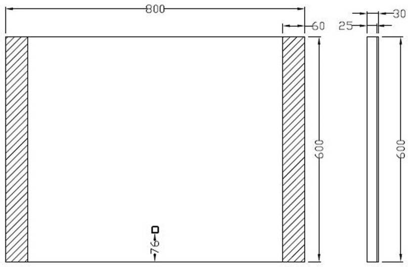 Wiesbaden Badkamerspiegel Sunny | 80x60 cm | Rechthoekig | Directe en indirecte LED verlichting | Touch button | Met verwarming