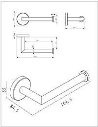 Wiesbaden Toiletrol houder Alonzo | Wandmontage | Messing | Zwart Mat