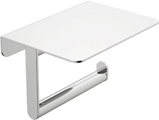 Wiesbaden Toiletrolhouder met planchet Alonzo | Wandmontage | Messing | Rechthoekig | Chroom