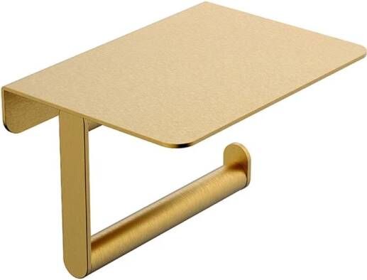 Wiesbaden Toiletrolhouder met planchet Alonzo | Wandmontage | Messing | Rechthoekig | Geborsteld messing
